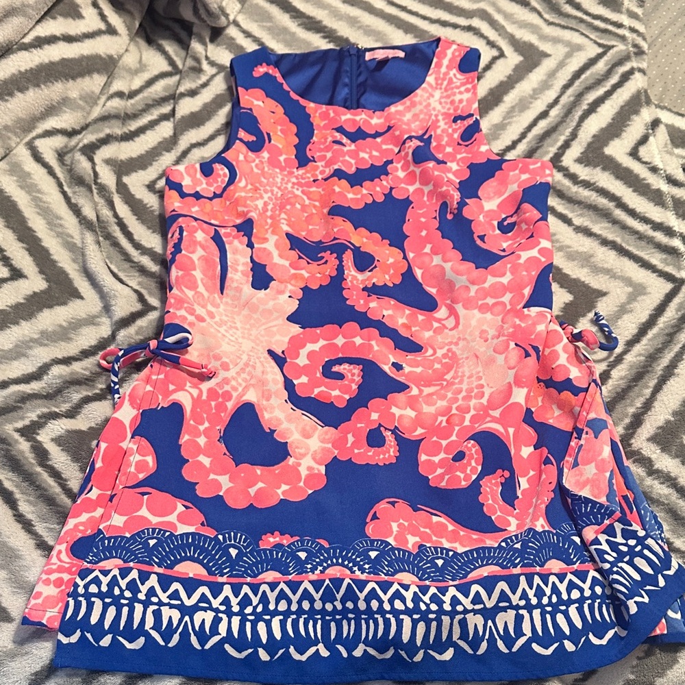 Lilly Pulitzer Blue and Pink Patterned Romper